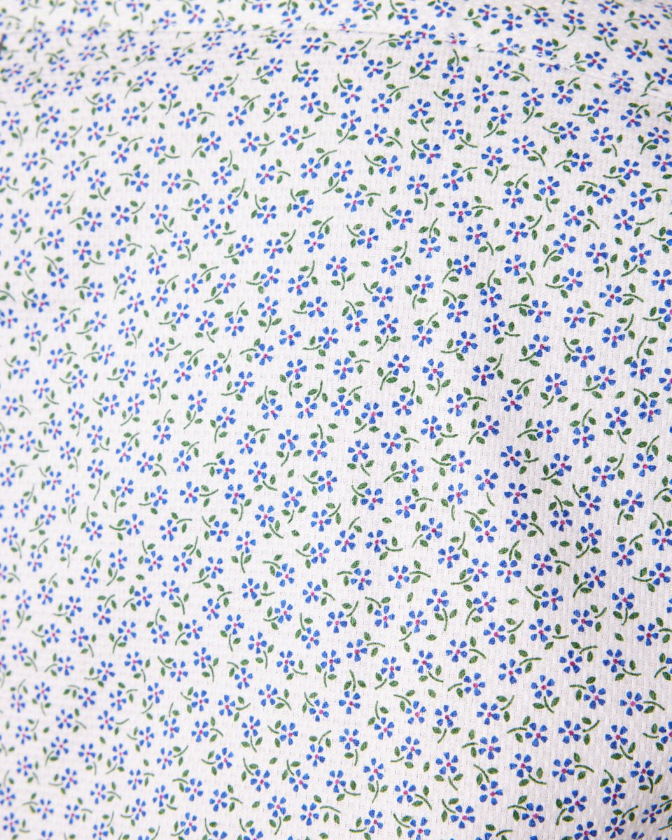 Slim Stretch Micro Floral Long Sleeve Shirt, Blue, hi-res